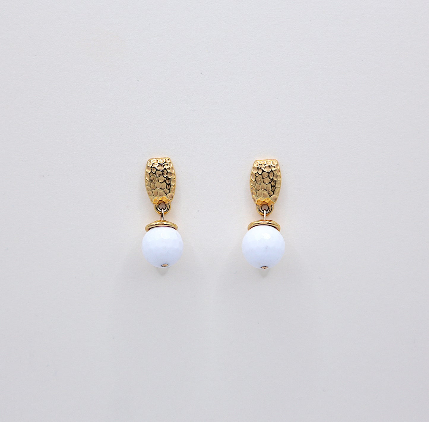Boucles d'oreilles en Agate blanche