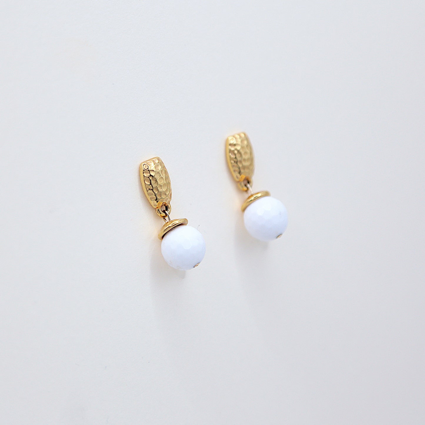 Boucles d'oreilles en Agate blanche