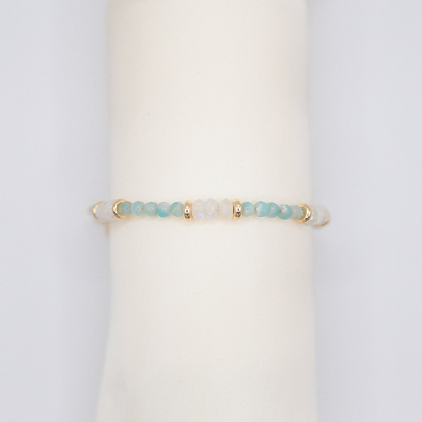 Bracelet en Amazonite et Labradorite blanche