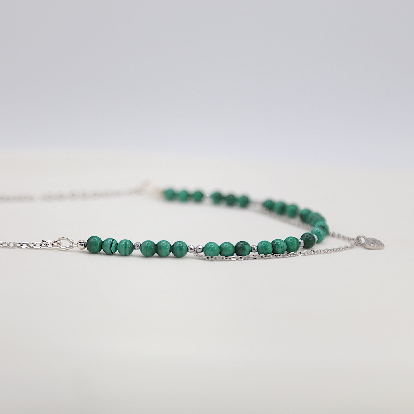 Collier en Malachite et mini pendentif