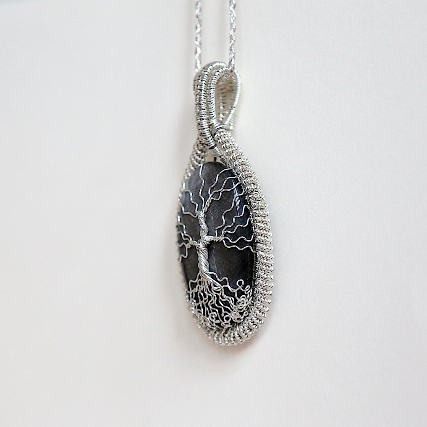 Pendentif Obsidienne Arbre de Vie