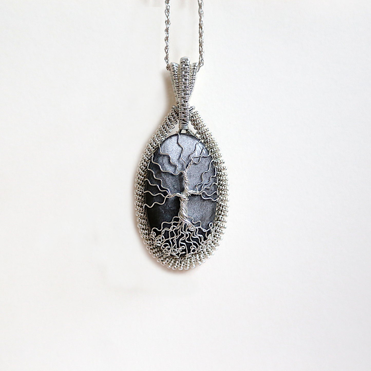 Pendentif Obsidienne Arbre de Vie