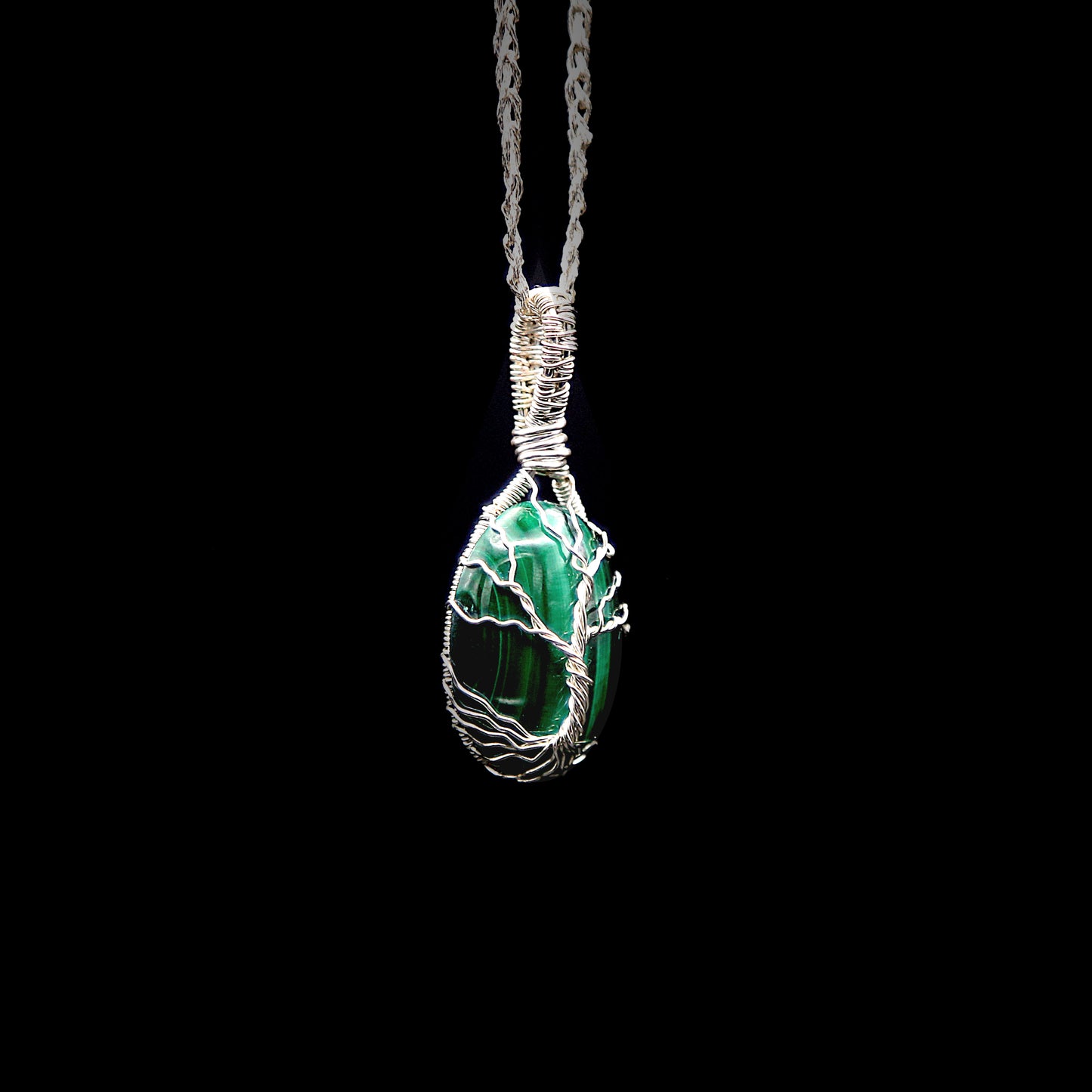 Pendentif Malachite Arbre de Vie