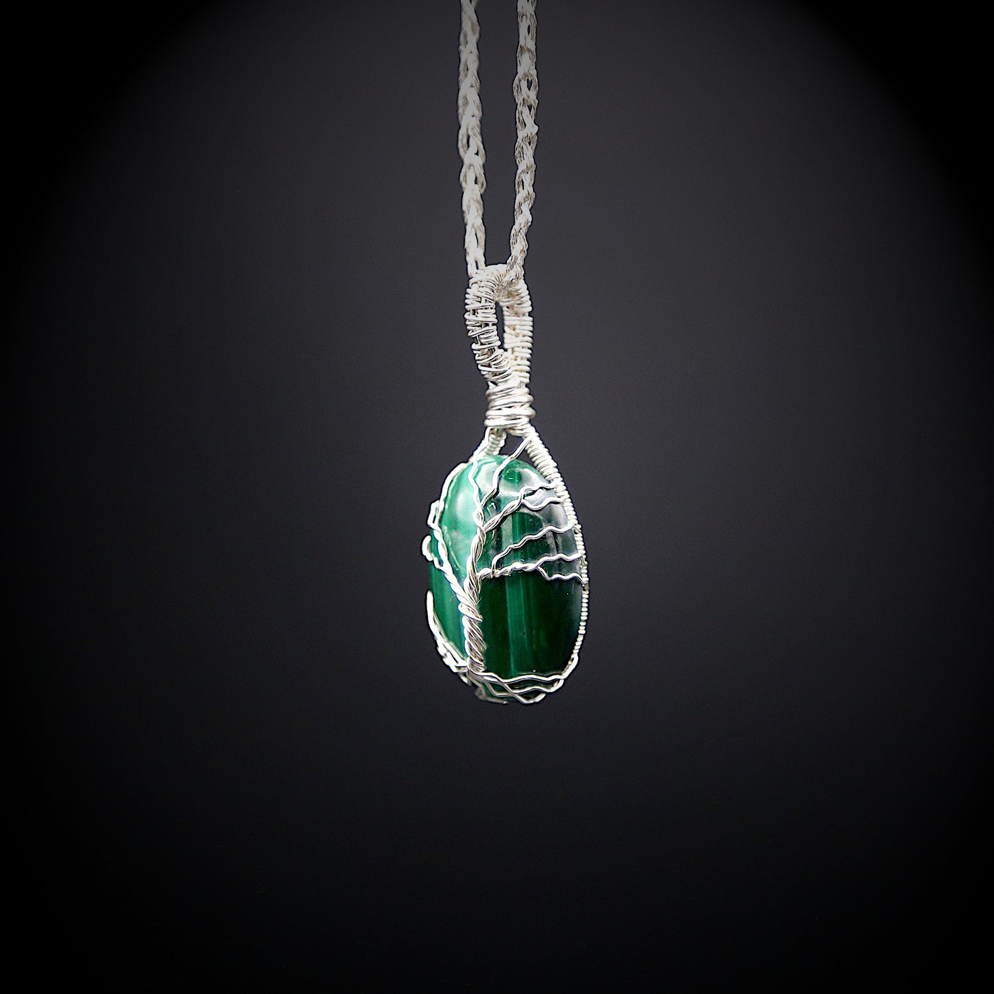 Pendentif Malachite Arbre de Vie