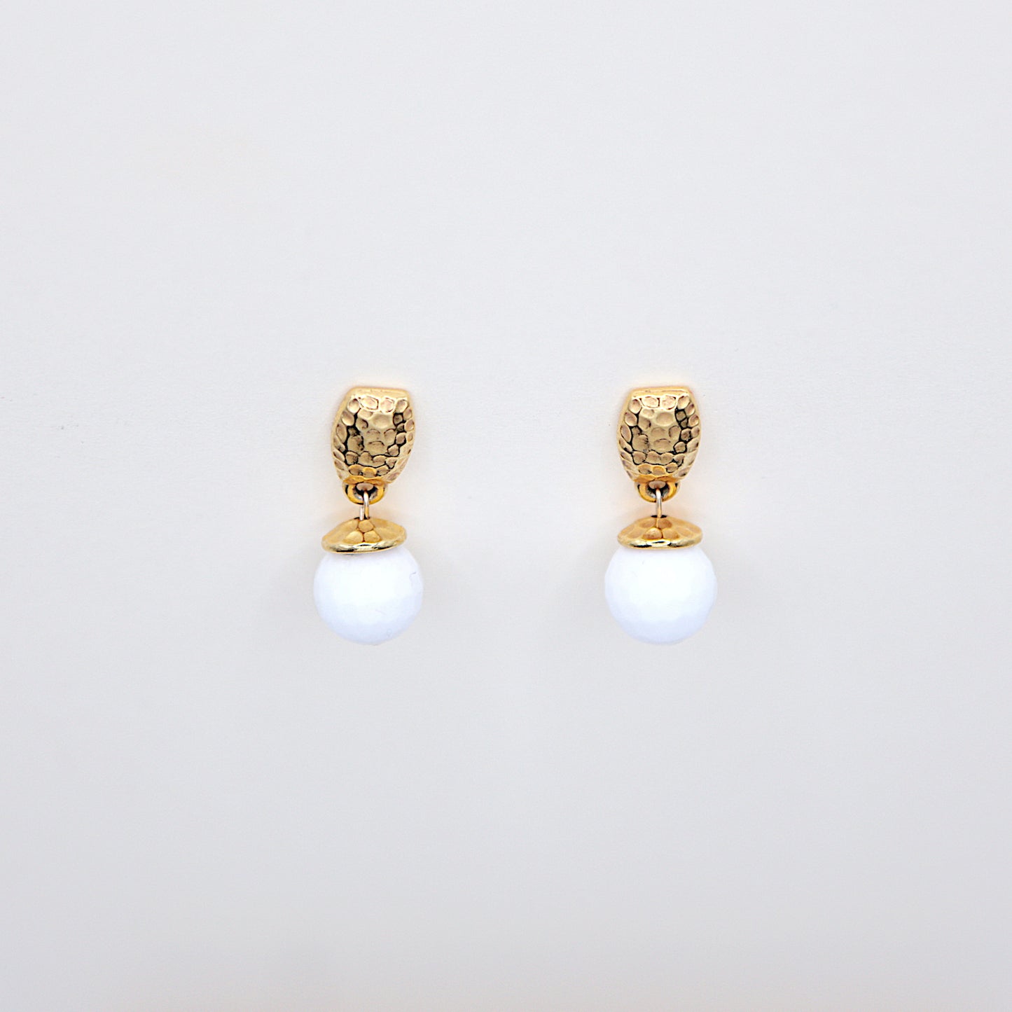 Boucles d'oreilles en Agate blanche