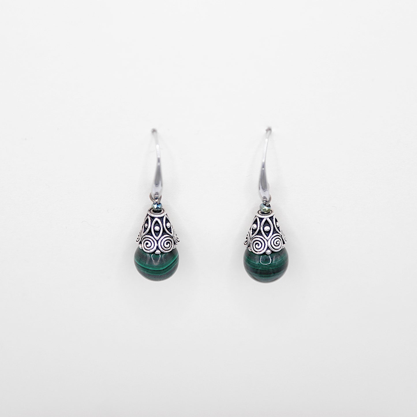 oucles d'oreille en Malachite