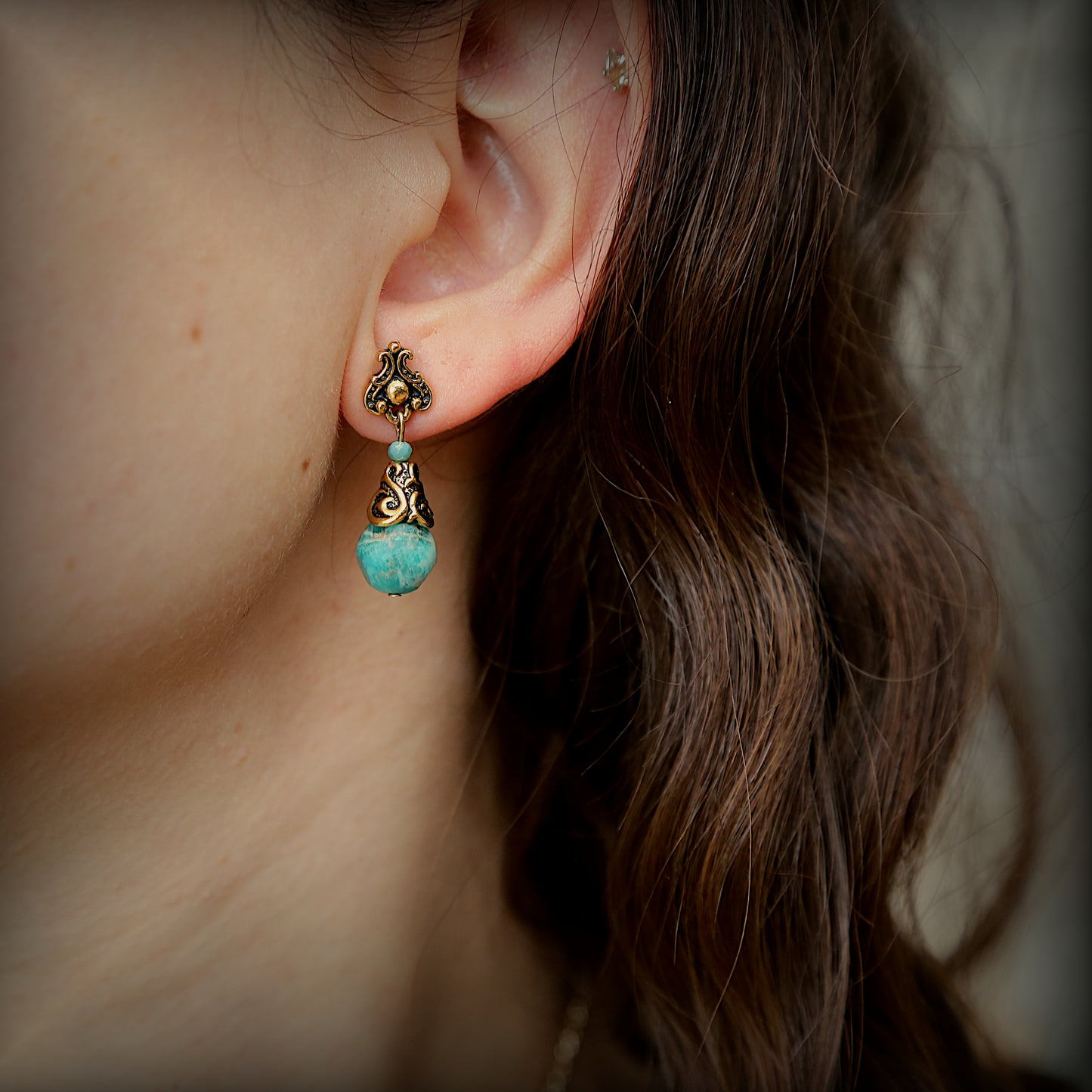 Boucles d'oreilles en Amazonite